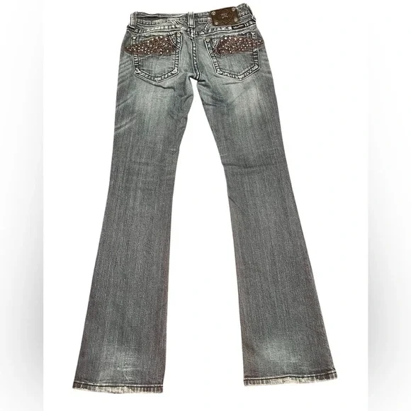 *SOLDMiss Me JP5331B4 Boot Cut Jeans with Embellished Angel Wing Pockets Size 27 - Picture 5 of 14